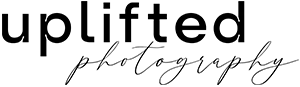 The black logo of Napa Valley's Uplifted Photography elegantly displayed on the header of the website.